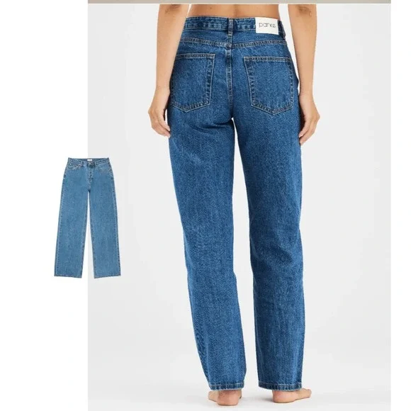 PARKE Classic Straight Jeans Womens Size 26 Medium Wash Denim Casual vtg 90s EUC - Picture 2 of 8